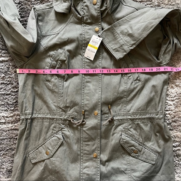 STYLE & CO. COTTON HOODED UTILITY JACKET SAGE size M - Picture 13 of 14